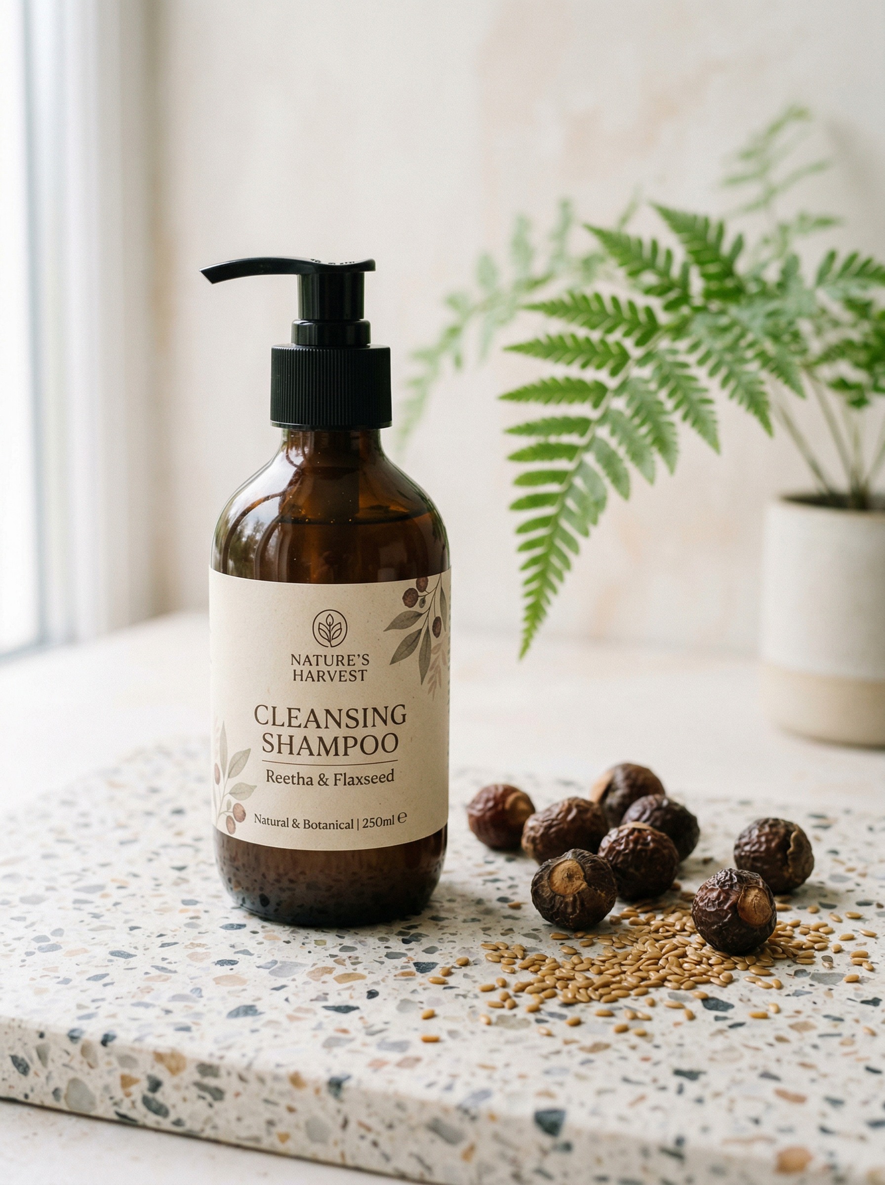Dear Natural Cleansing Shampoo with Reetha and Flaxseed